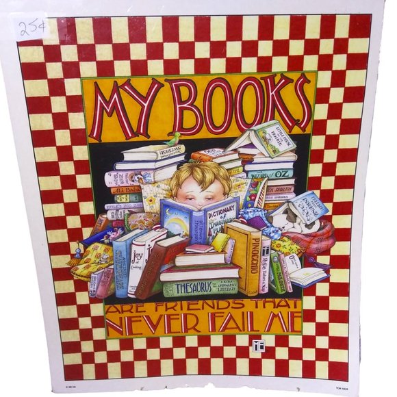 Mary Engelbreit Poster Unframed My Books Are Friends That Never Fail Me TCM 4439 - Picture 1 of 5